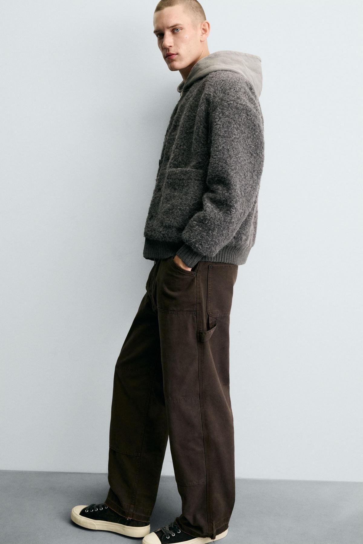 자라 텍스처 브이넥 퍼 포켓 가디건 8281/431 GREY 이미지 7