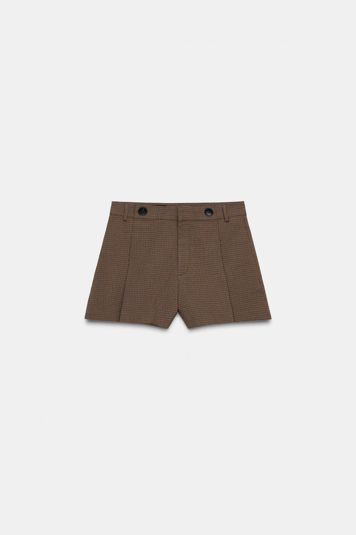 자라 하이라이즈 플리츠 버튼 숏팬츠 6929/523 KHAKI - 메인 이미지