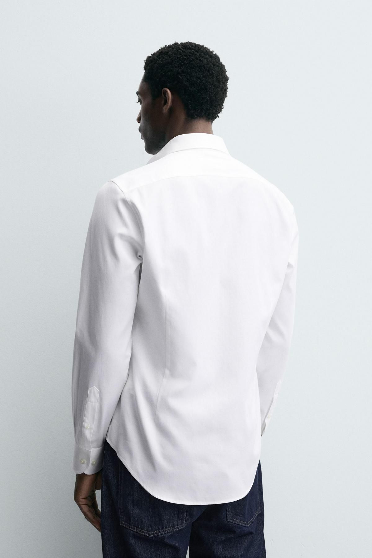 자라 텍스처 코튼 레귤러핏 긴팔 셔츠 6899/122 WHITE - 상세 이미지 4