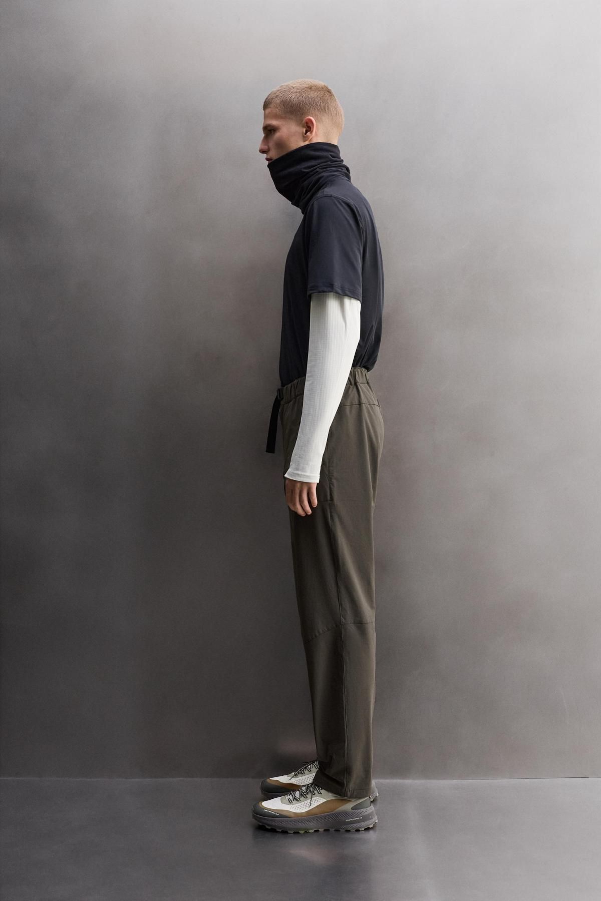 자라 테크니컬 벨티드 슬림핏 팬츠 1732/309 DARK BROWN - 상세 이미지 4