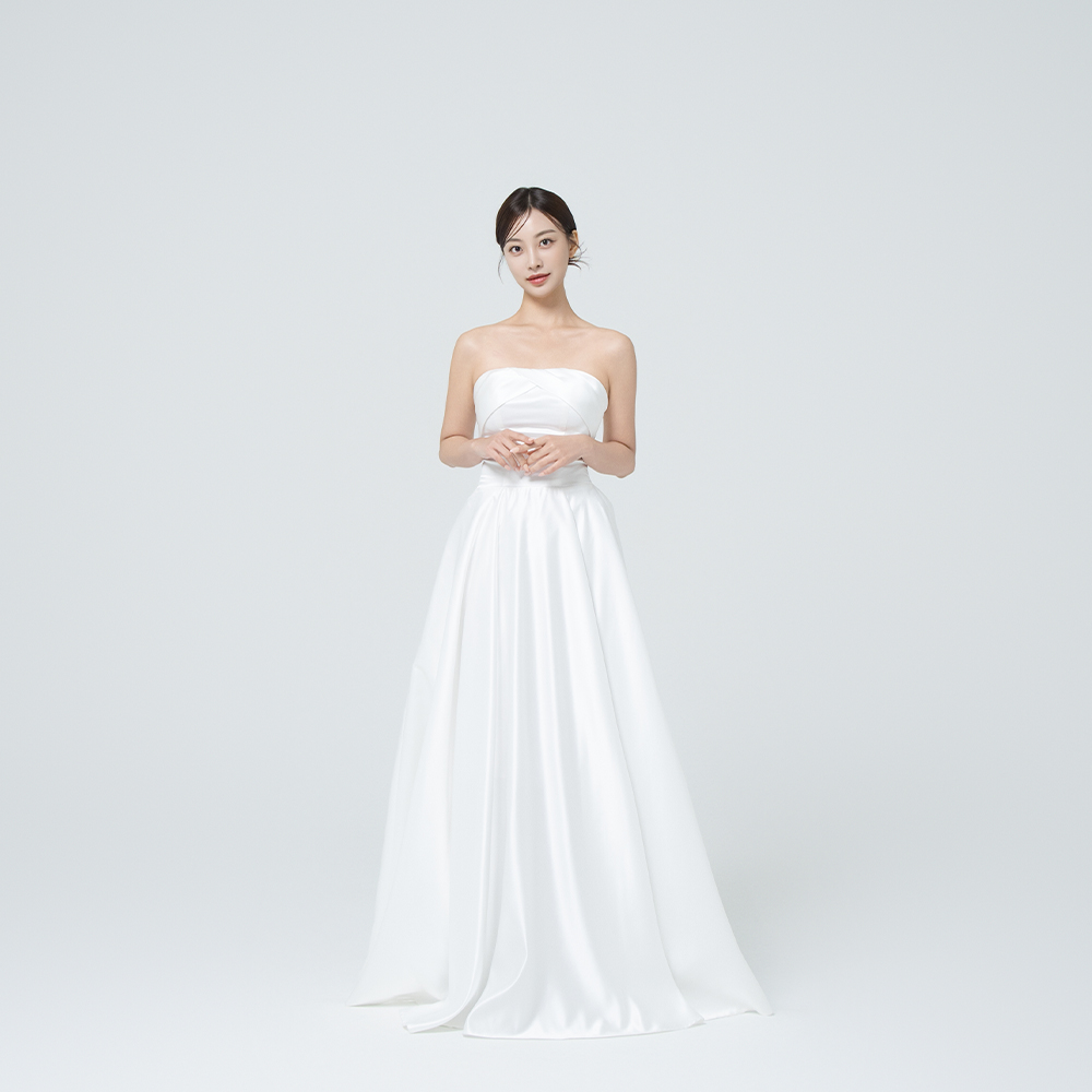 팔토시 탑샤인 화이트드레스 대여 브라이덜샤워 웨딩야외스냅 2부원피스 맘드레스 - 상품 이미지