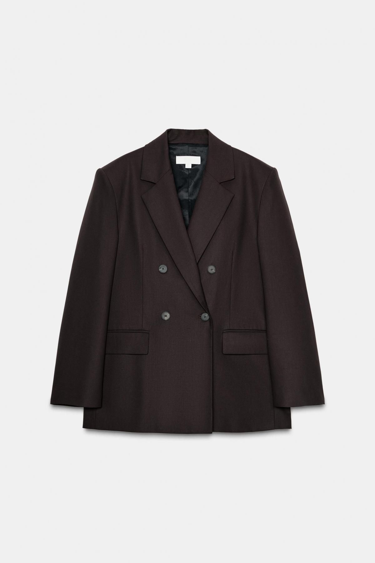 자라 더블브레스트 숄더패드 블레이저 8925/515 BROWN - 메인 이미지