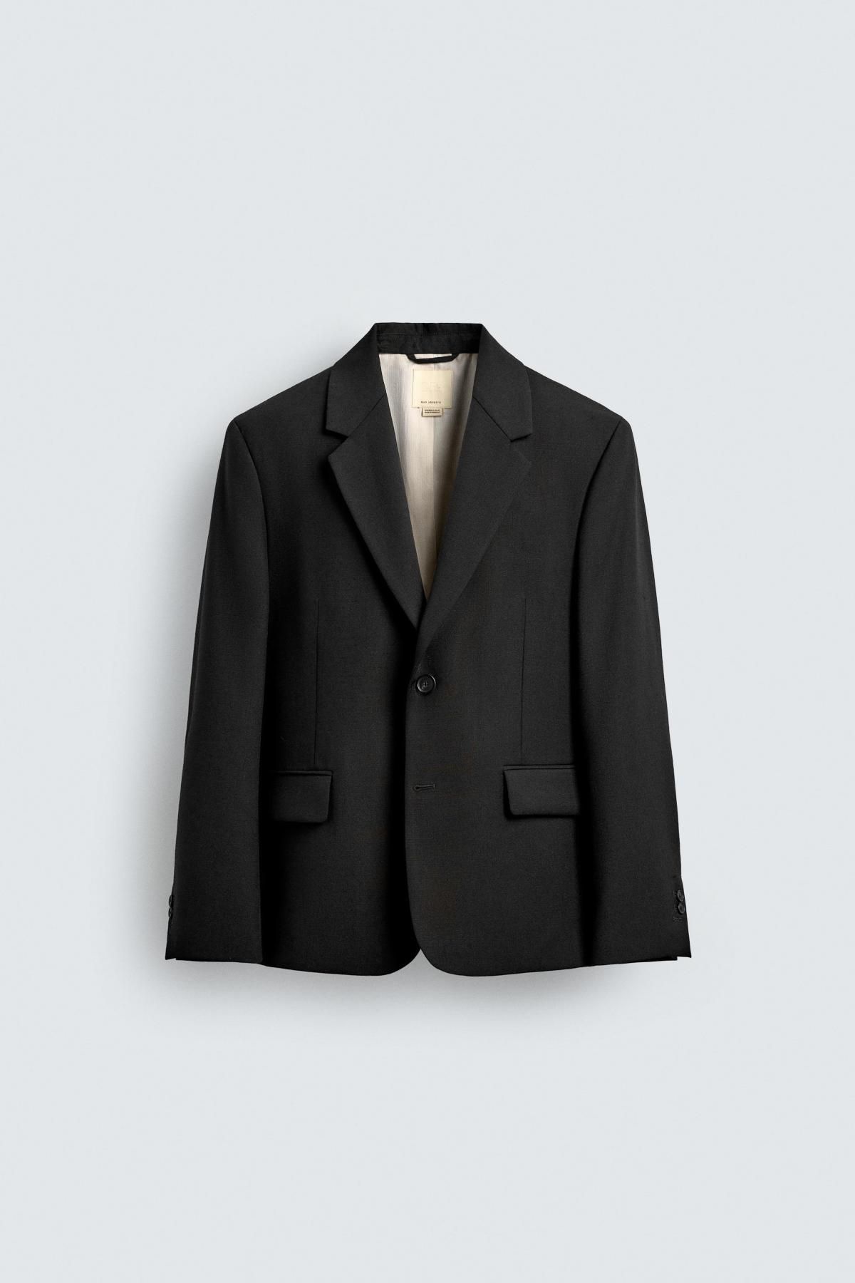 자라 한정판 울 비스코스 수트 블레이저 6729/022 BLACK - 상품 이미지