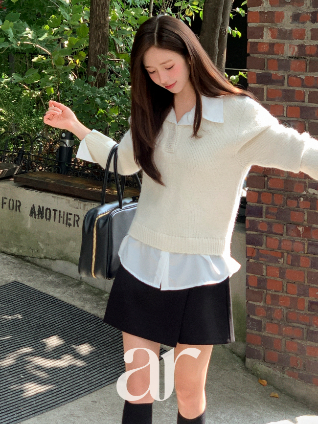 심플 베이직 버튼 랩 미니 스커트 팬츠 ps5453 - 상세 이미지 4