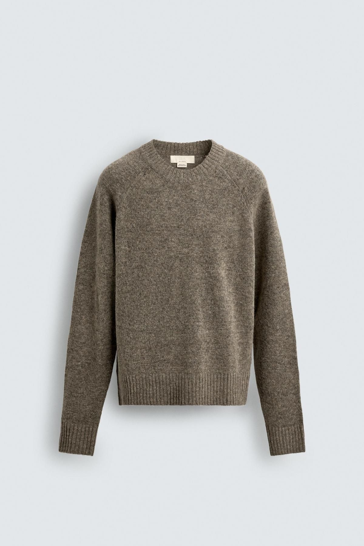 자라 텍스처 라운드 니트 릴랙스핏 스웨터 0693/323 BEIGE - 메인 이미지
