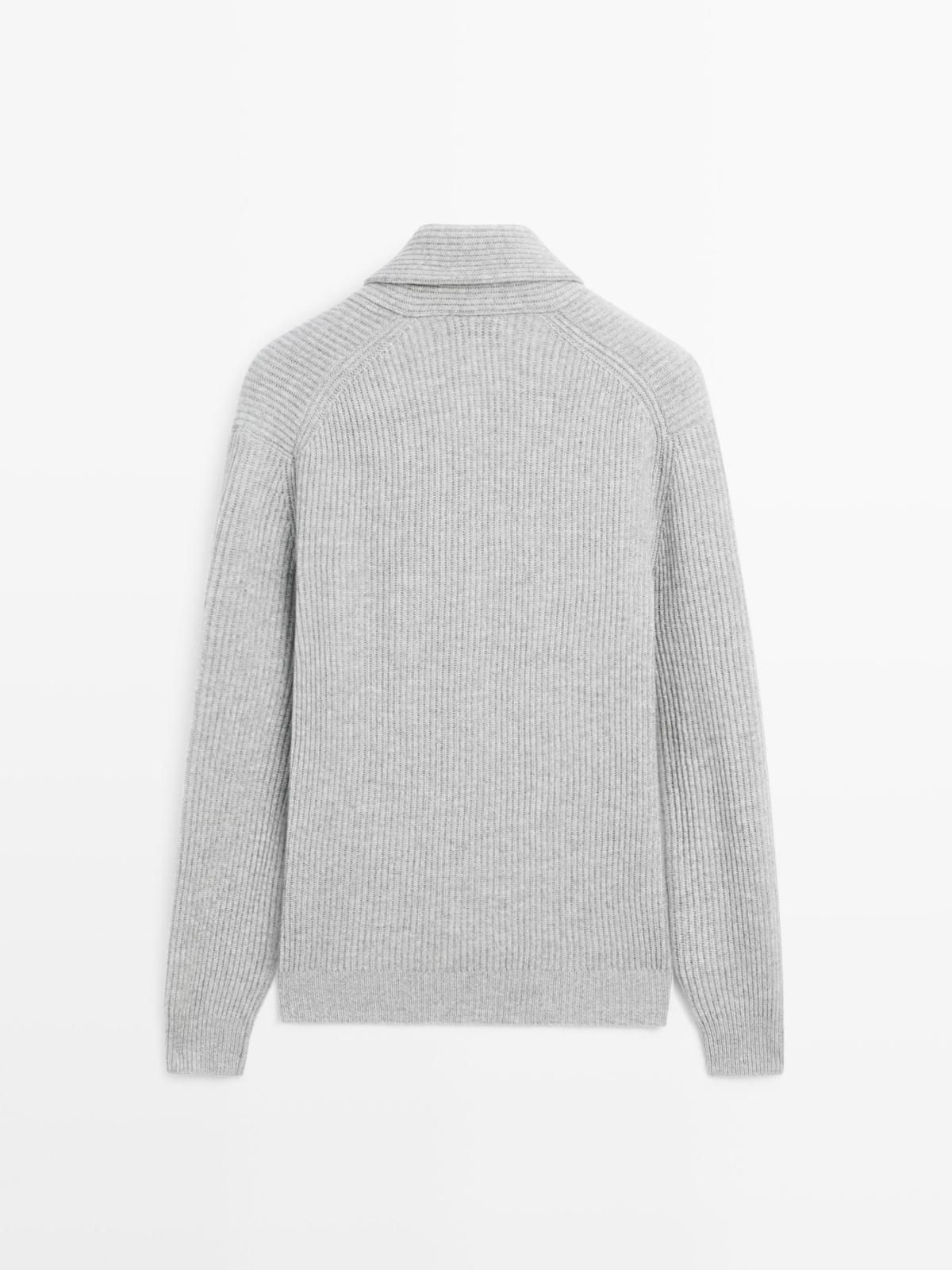 마시모두띠 울 블렌드 칼라 니트 가디건 1113/240 ANTHRACITE GREY - 상세 이미지 2