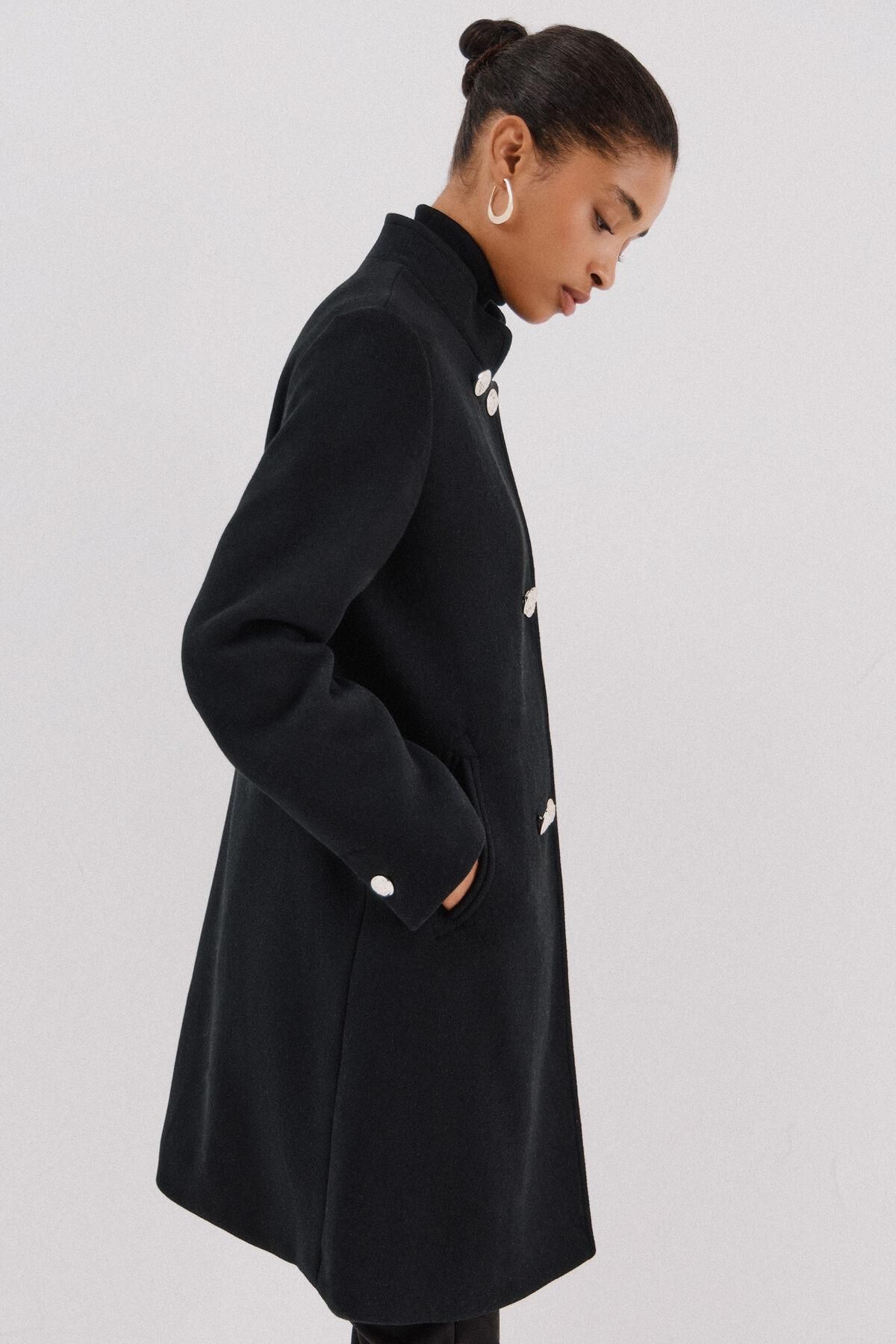 꼬르떼피엘 골드버튼 더블브레스트 코트 롱 코트 6502127 NEGRO - 상세 이미지 5