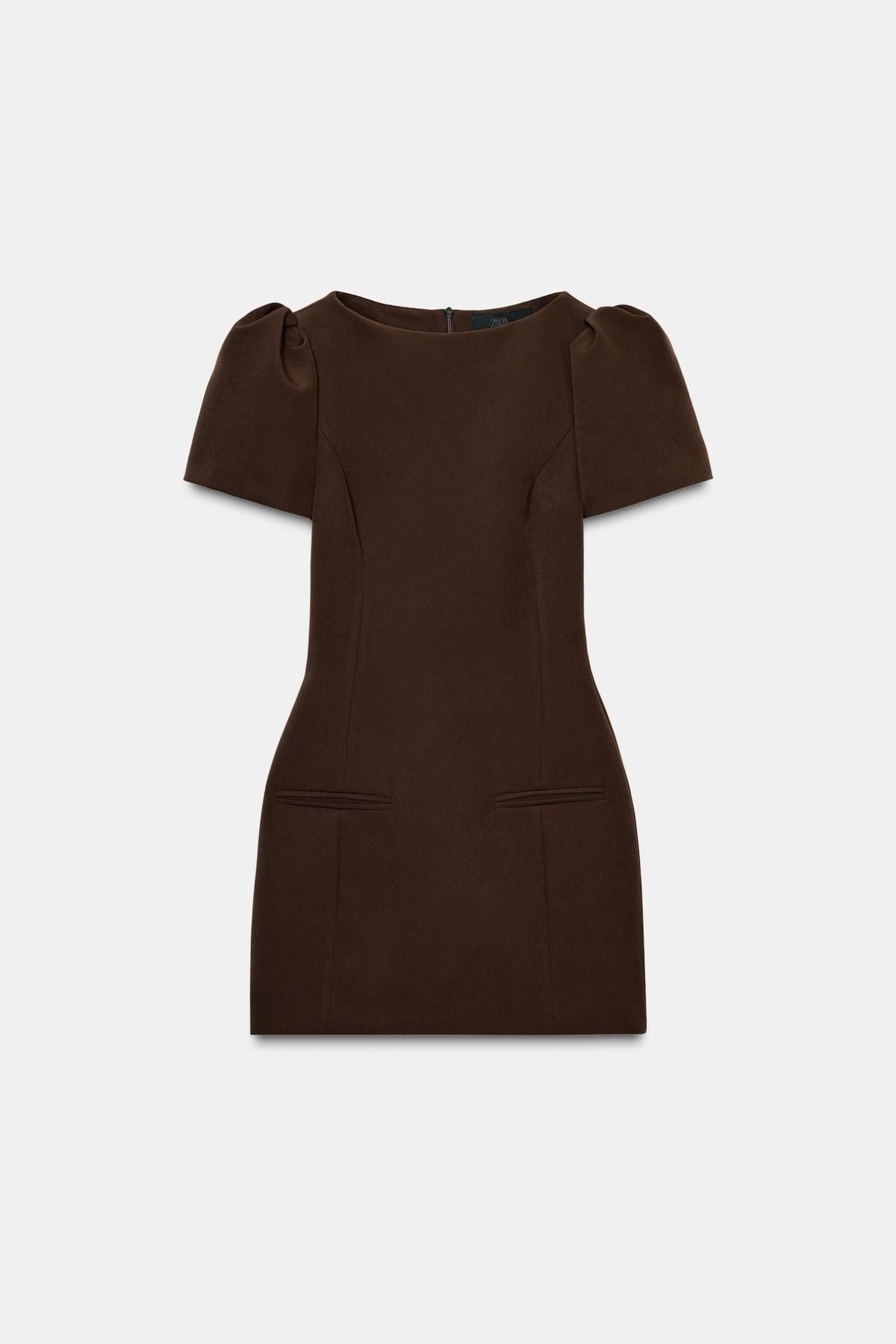 자라 브라운 플리츠 포켓 미니 원피스 8839/777 BROWN - 메인 이미지
