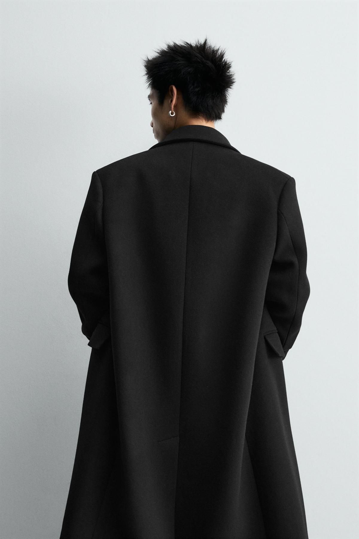 자라 프리미엄 울 캐시미어 블렌드 싱글 코트 6595/583 BLACK - 상세 이미지 4