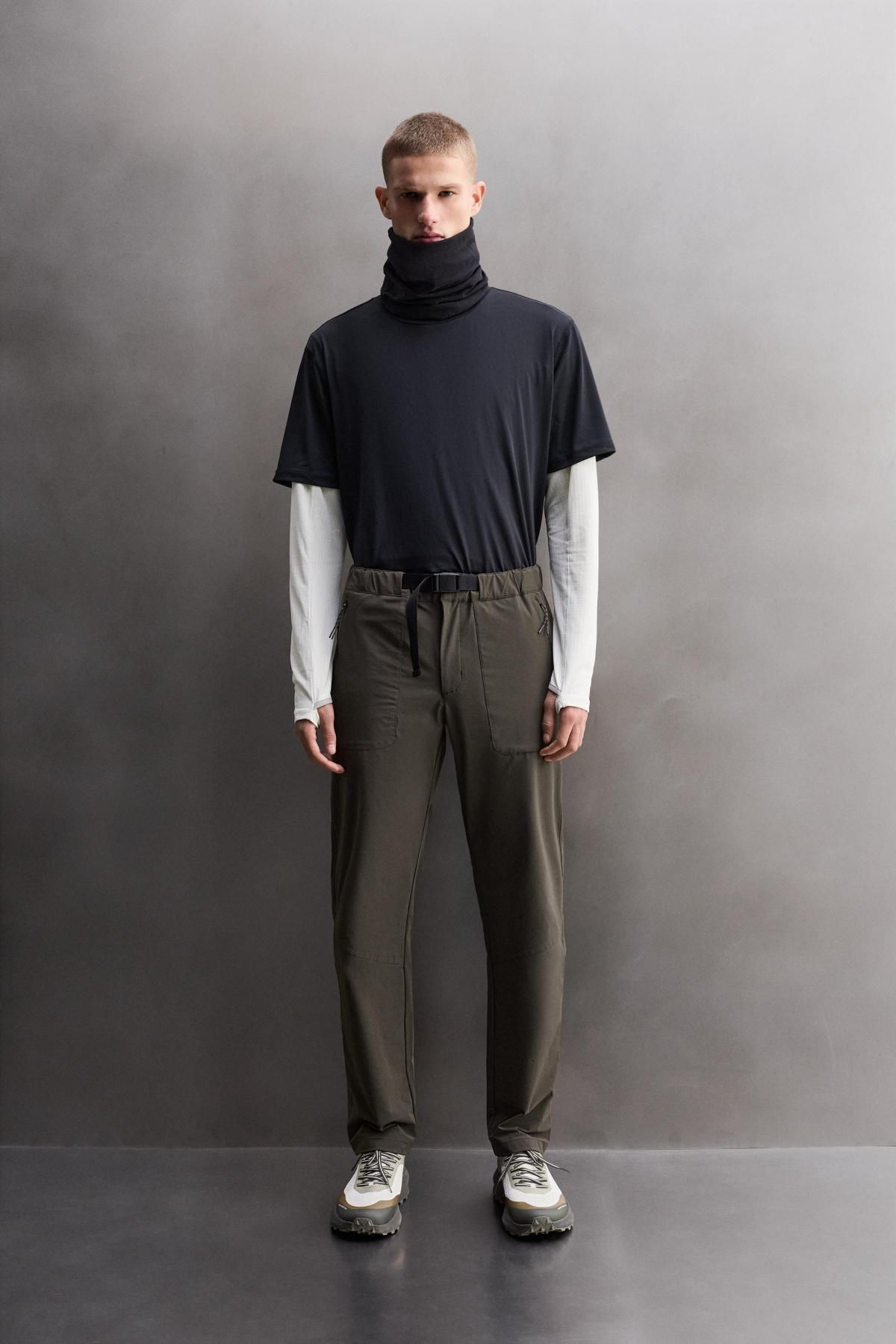 자라 테크니컬 벨티드 슬림핏 팬츠 1732/309 DARK BROWN - 상세 이미지 2