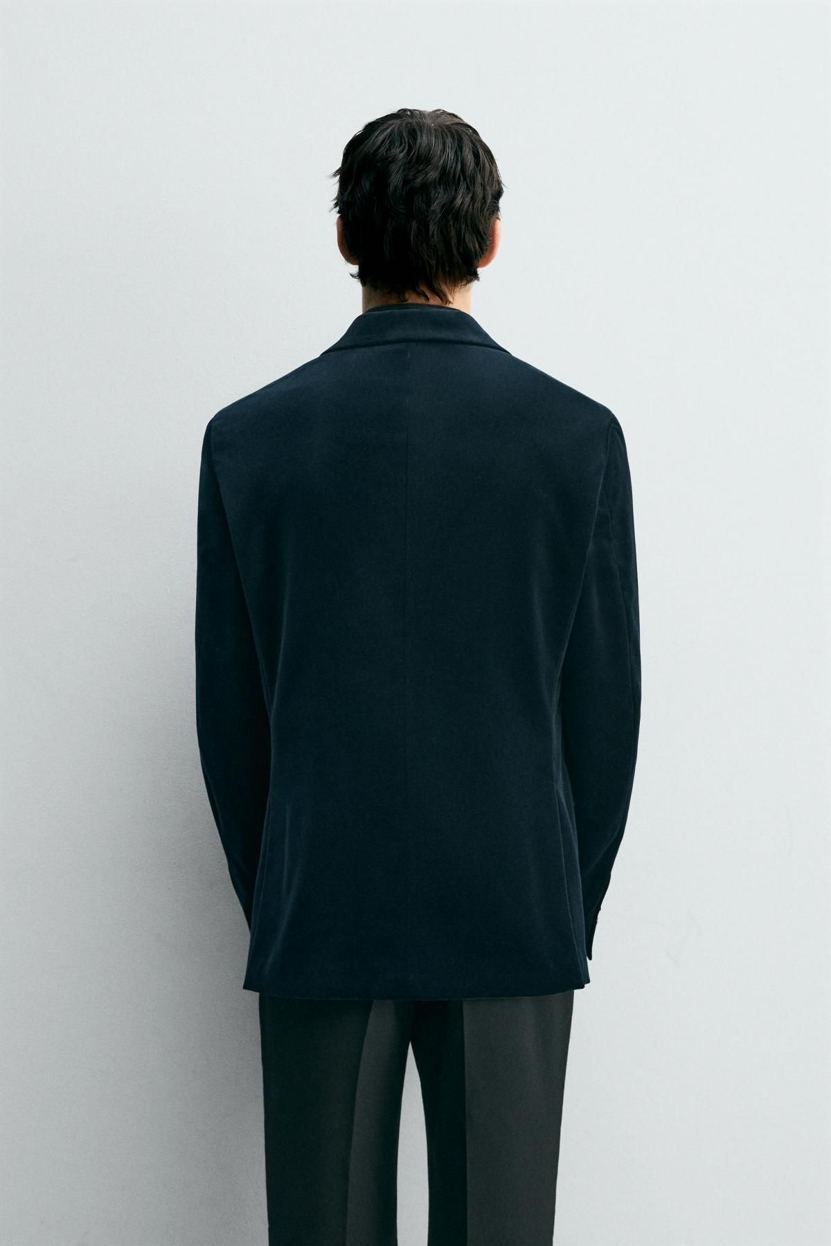 자라 벨벳 테일러드 블레이저 남성 9621/310 NAVY BLUE - 상세 이미지 4