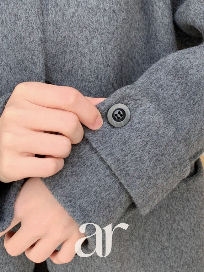 [울함유] 소매 비조 싱글 울 핸드메이드 미디 롱 코트 ct1669