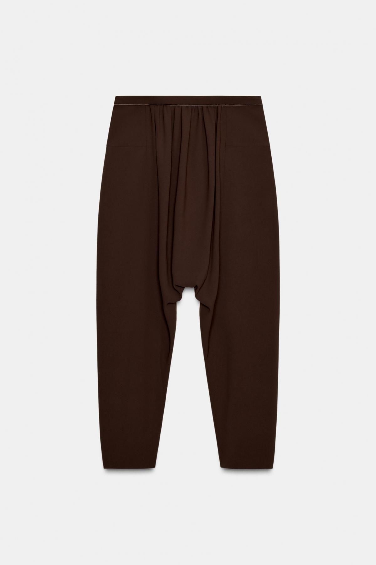 자라 한정판 배기 와이드 팬츠 9127/797 DARK BROWN - 상세 이미지 5