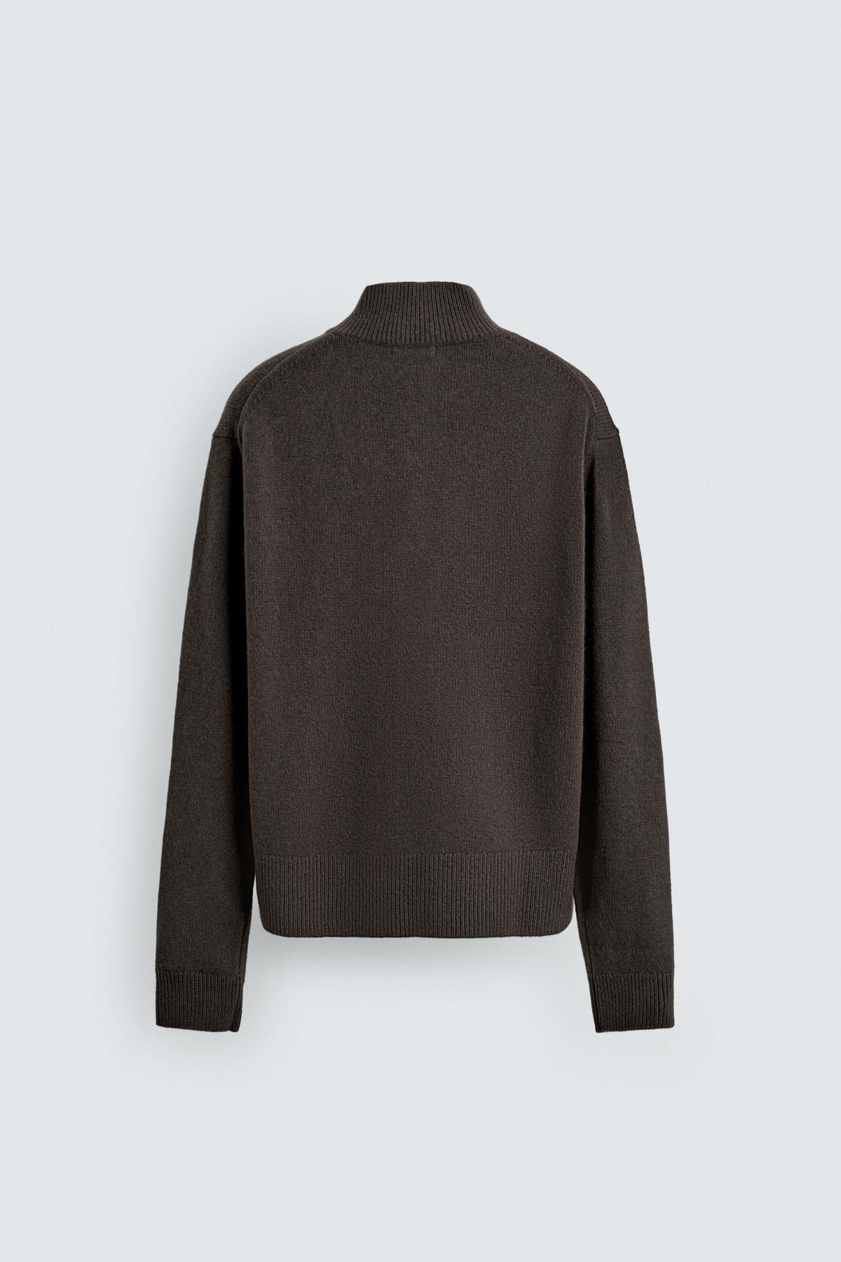 자라 프리미엄 울 하프집업 니트 스웨터 2893/339 ANTHRACITE GREY 이미지 7