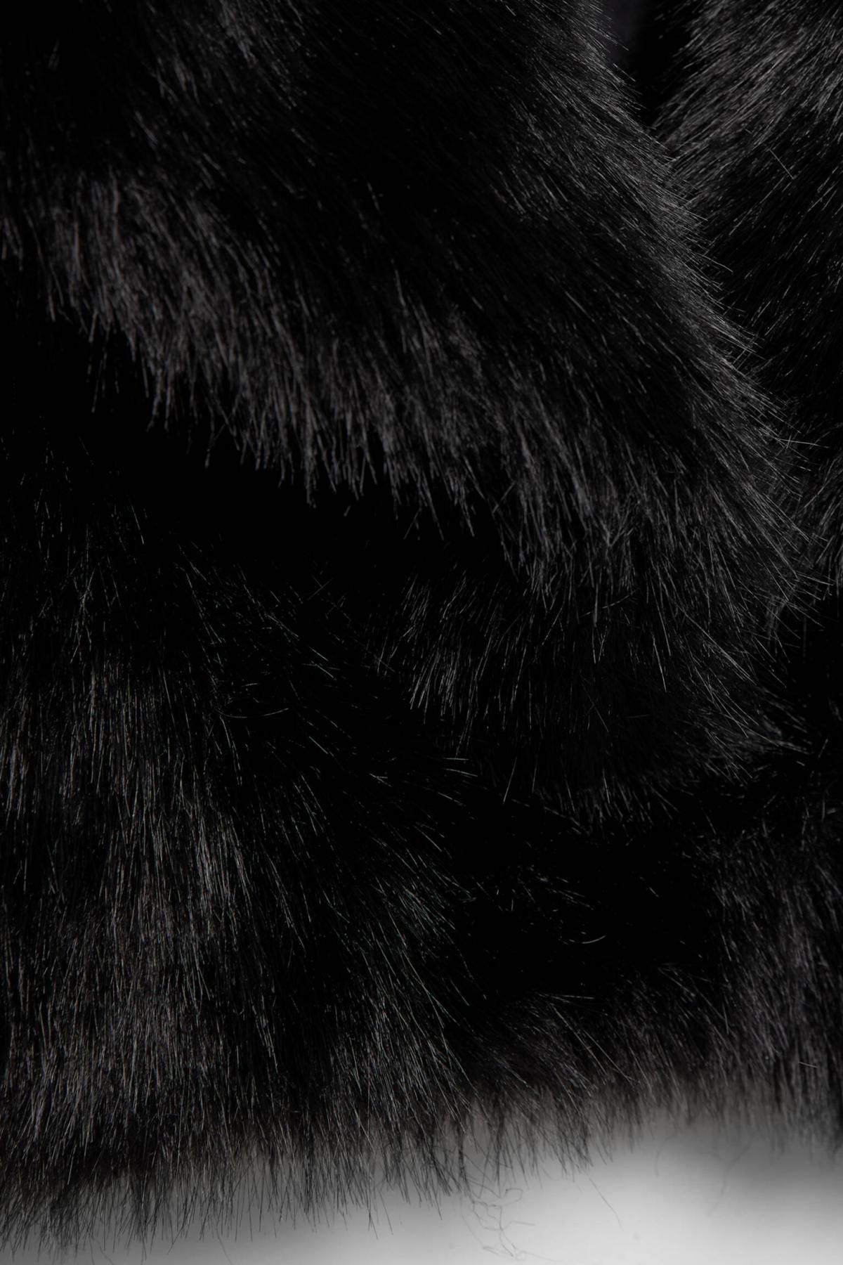 풀앤베어 럭셔리 페이크 퍼 숏 코트 7800/368 BLACK - 상세 이미지 5