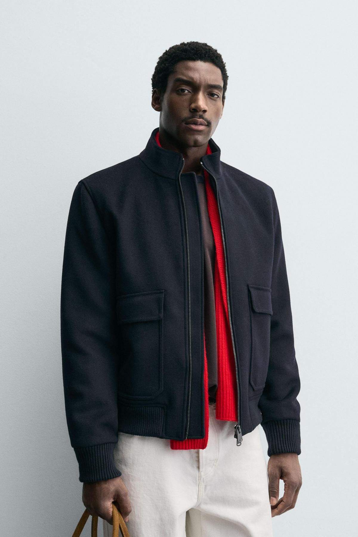 자라 울 캐시미어 블렌드 퀼팅 집업 재킷 2949/311 NAVY BLUE - 상세 이미지 3