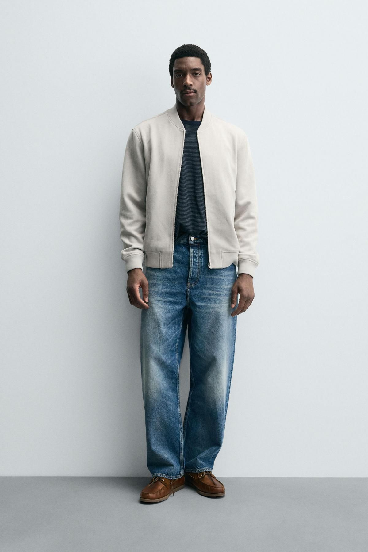 자라 테크니컬 페이크 스웨이드 블루종 재킷 8574/400 PEARL GREY - 상세 이미지 2