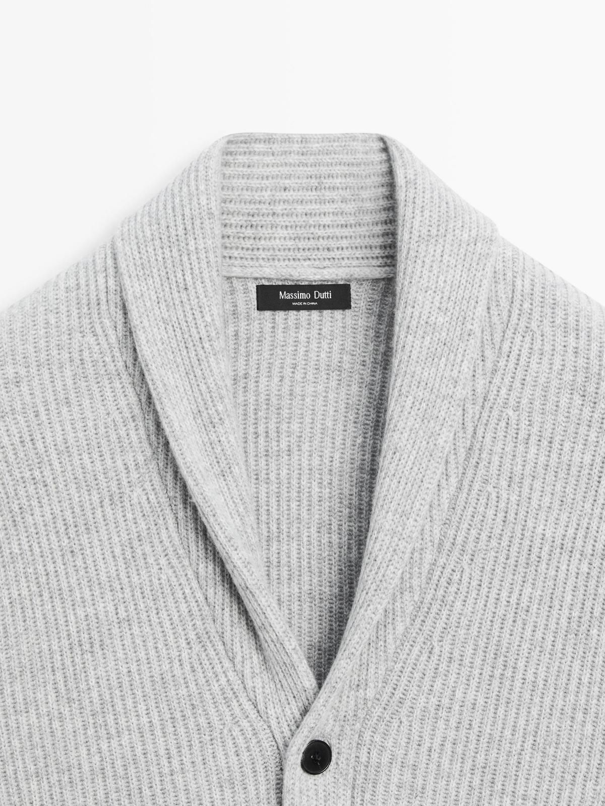 마시모두띠 울 블렌드 칼라 니트 가디건 1113/240 ANTHRACITE GREY - 상세 이미지 3
