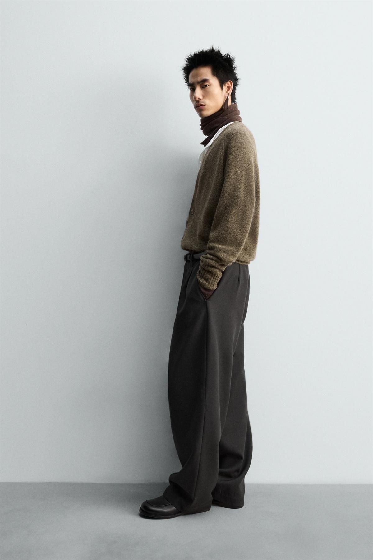 자라 한정판 울 브이넥 릴렉스핏 가디건 0693/322 BROWN - 상세 이미지 5