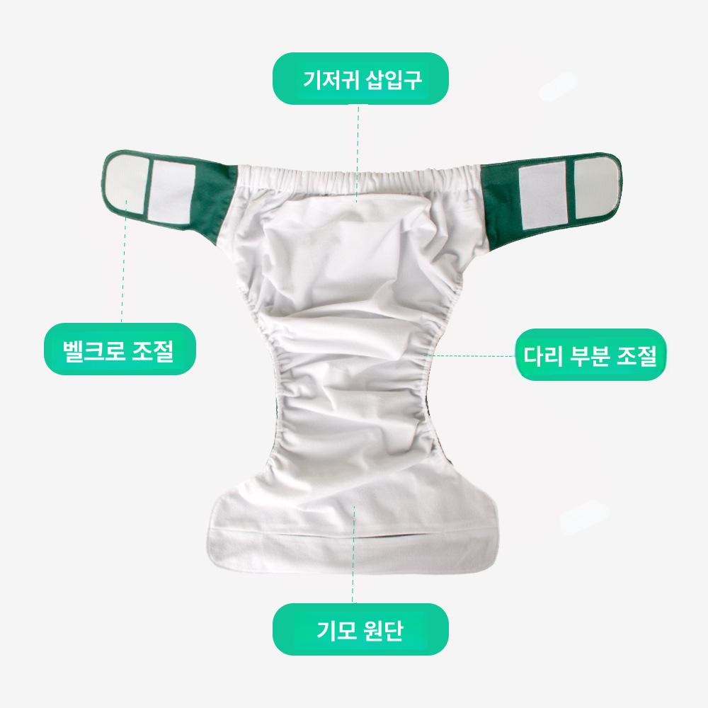 성인용 방수 기저귀커버 노인 요실금 환자용 순면 매트 방수패드 블랙+소변 패드 1개 3XL - 상세 이미지 2