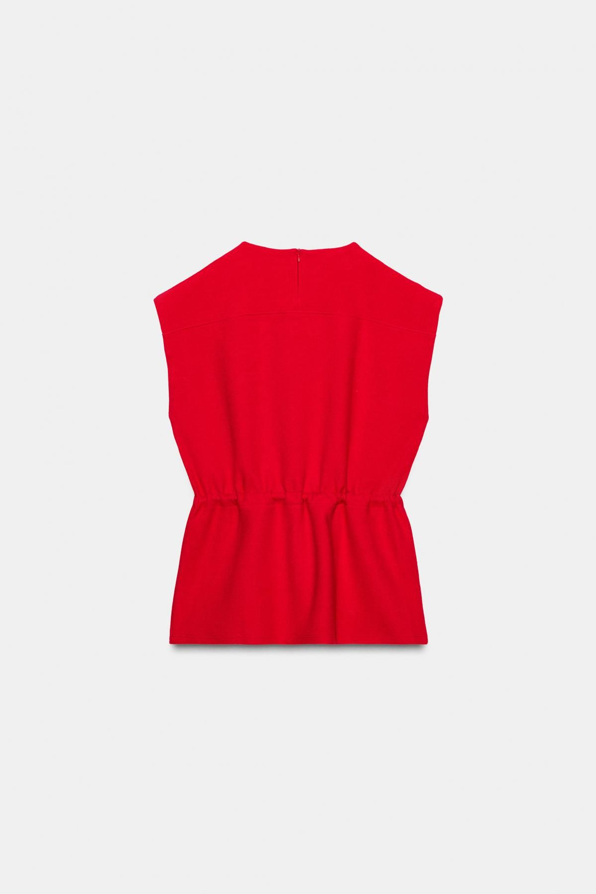 자라 소프트 레드 드로스트링 베스트 0264/612 RED 이미지 8