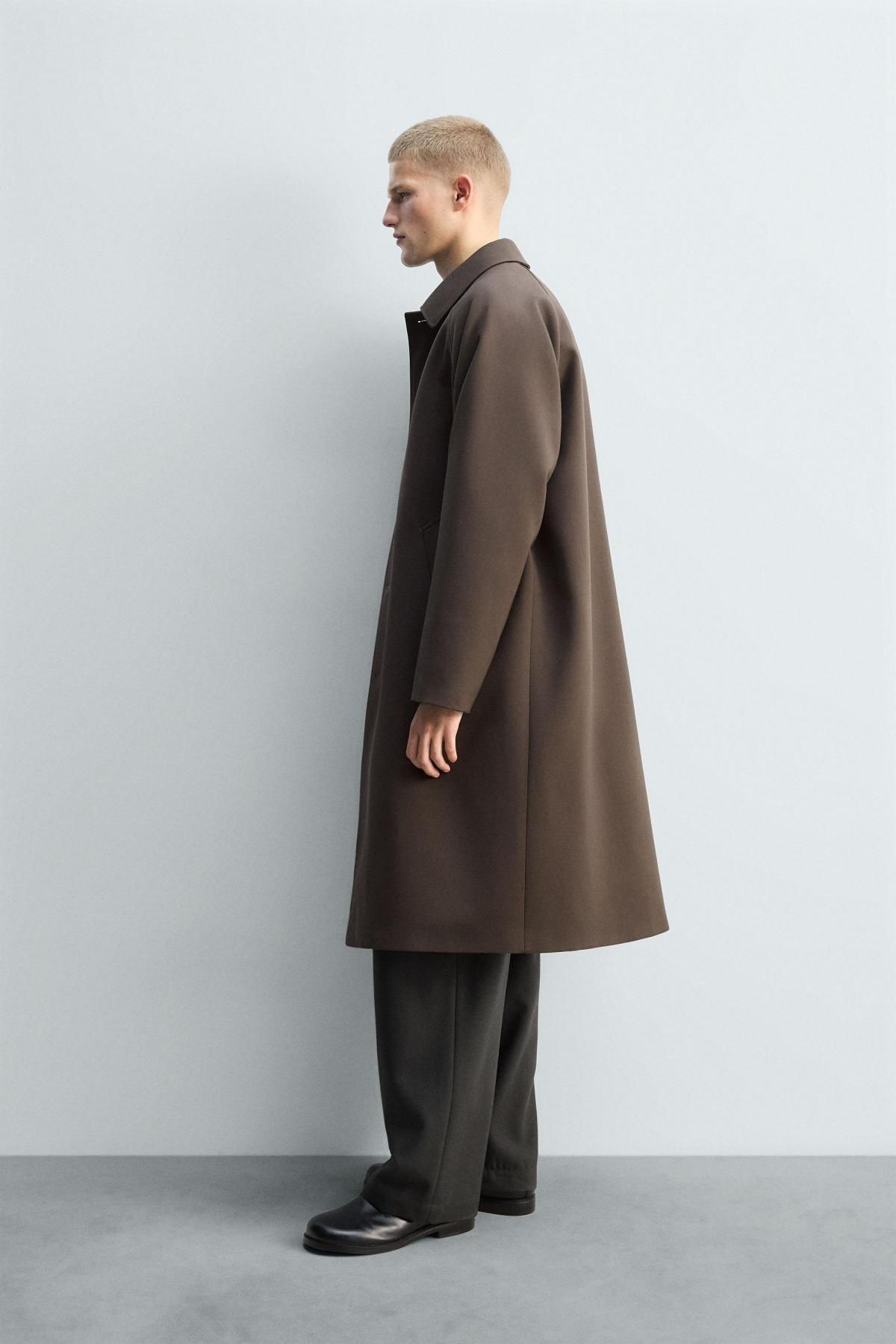 자라 울 롱 트렌치코트 브라운 한정판 6606/019 BROWN - 상세 이미지 5