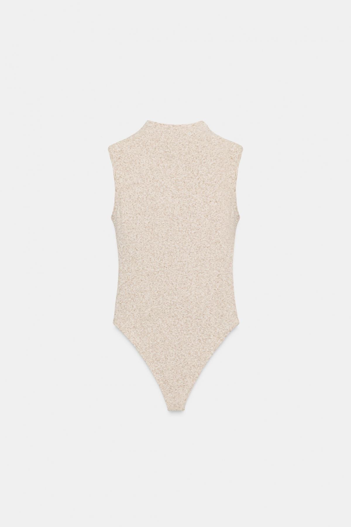자라 소프트 하이넥 민소매 바디수트 베이지 1198/469 BEIGE MARL - 상세 이미지 5