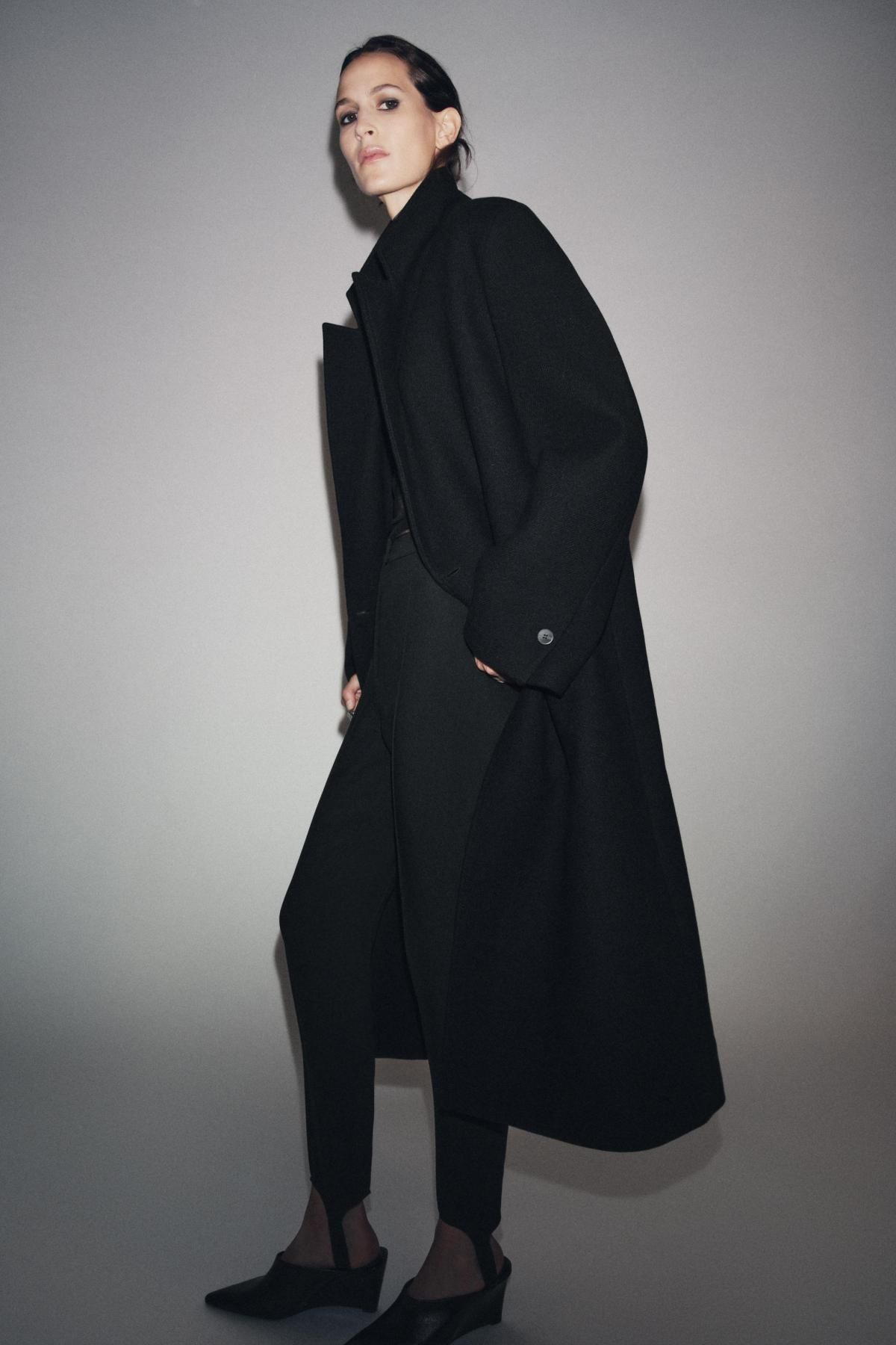자라 프리미엄 울블렌드 더블 롱코트 9289/754 BLACK - 상세 이미지 2