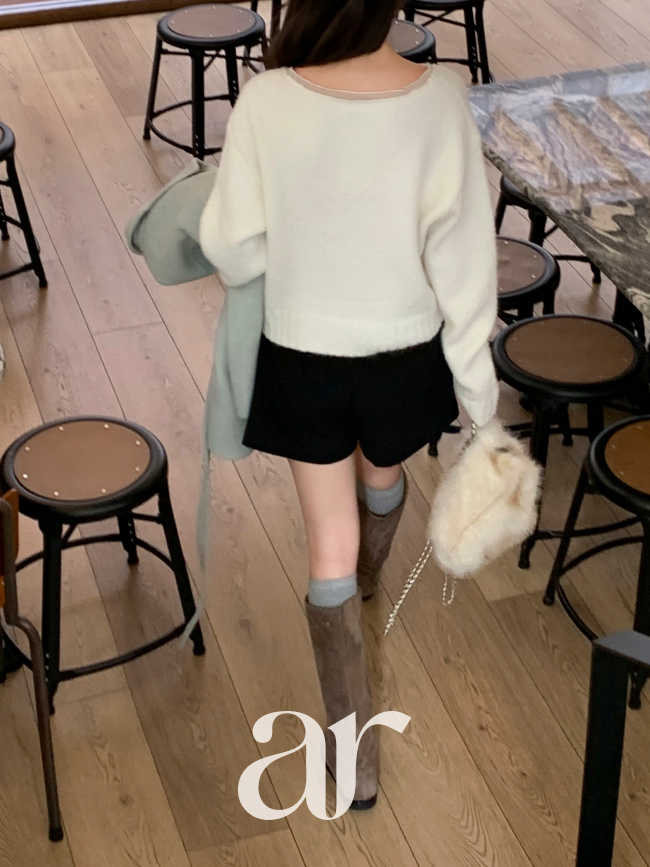 하이웨스트 플레어 하프 팬츠 가을반바지 숏팬츠 ps5465 - 상세 이미지 5