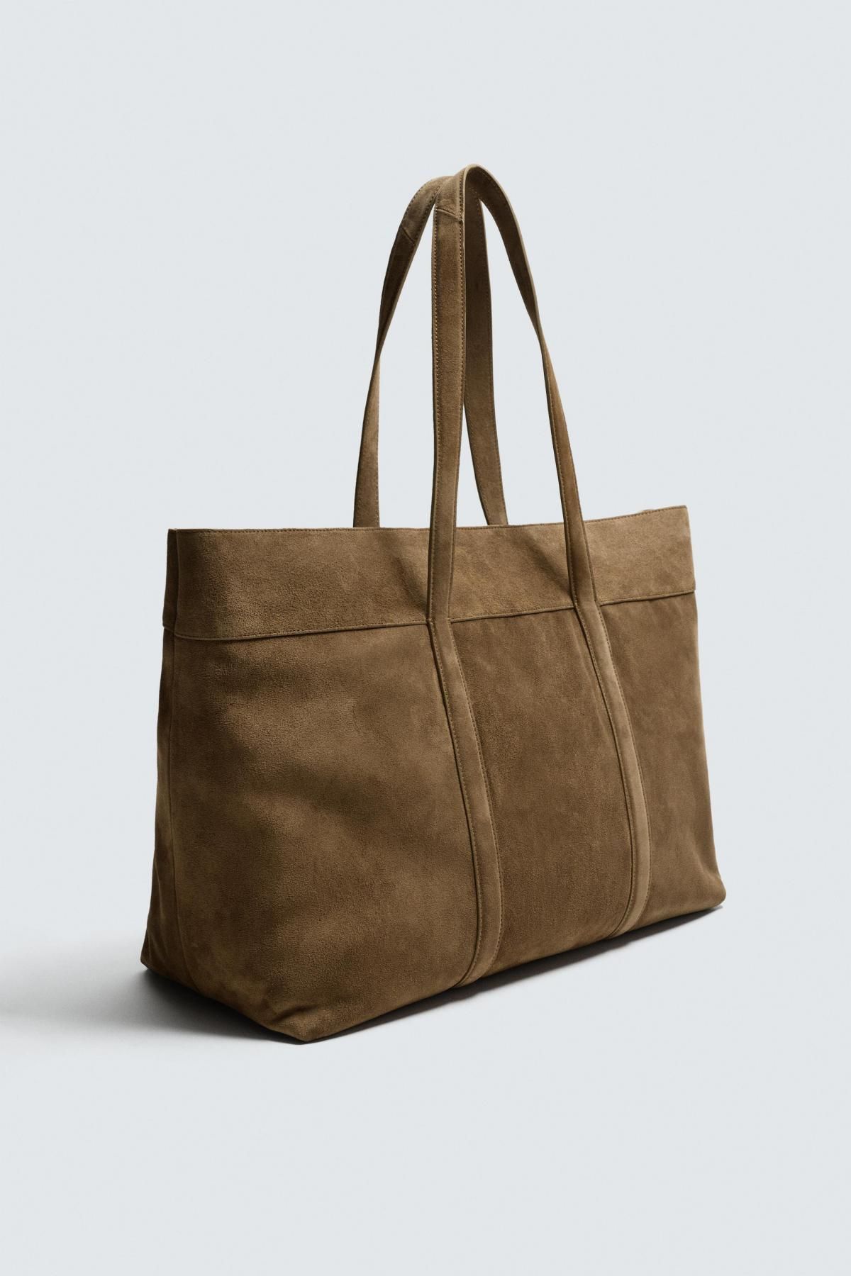 자라 한정판 스웨이드 레더 토트백 3366/620 KHAKI GREEN - 상세 이미지 4