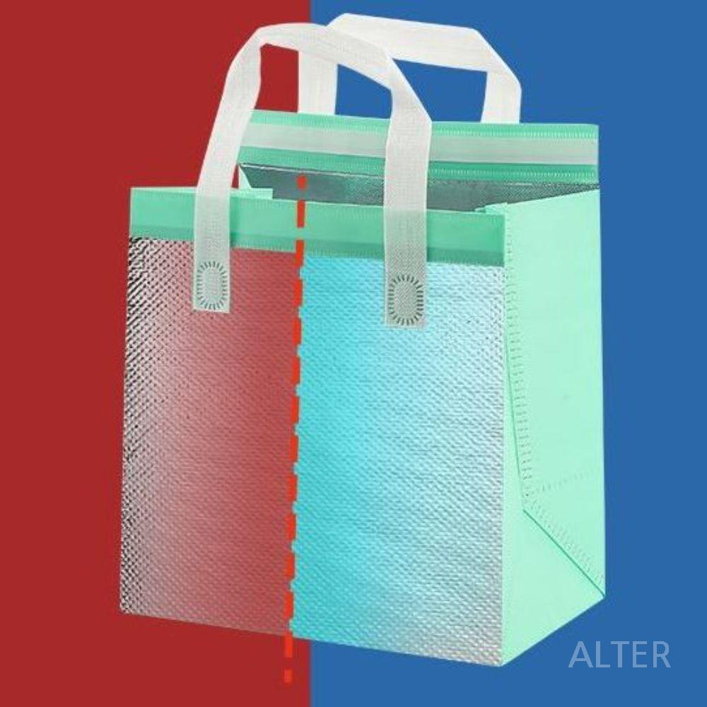 보온 보냉 가방 부직포 휴대용 도시락 단열 라이트 그린 200개 21x26x11cm - 상세 이미지 3