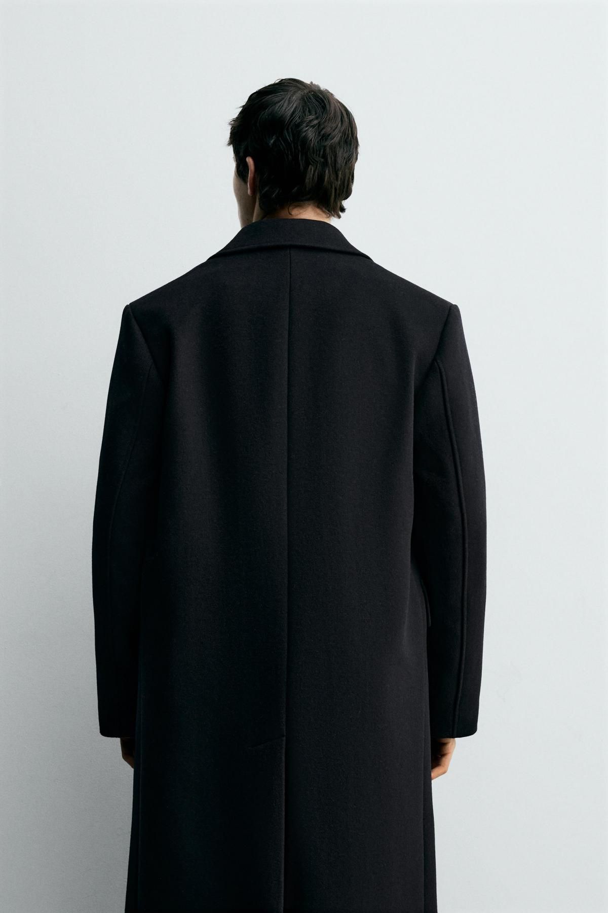 자라 프리미엄 울 캐시미어 더블 코트 5854/322 BLACK - 상세 이미지 4