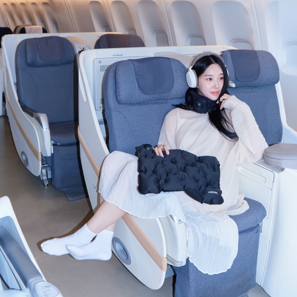셀레어 트래블 쿠션 휴대용 에어 무하중 차 야구장 공원 기내용 비행기 에어셀 여행용 방석