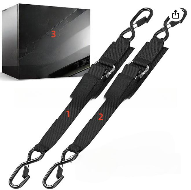 보트 라쳇 래칫 스트랩 소프트 패딩 핸들 S 후크 텐셔너 8250-1202-1 5cmx1.2m - 상품 이미지