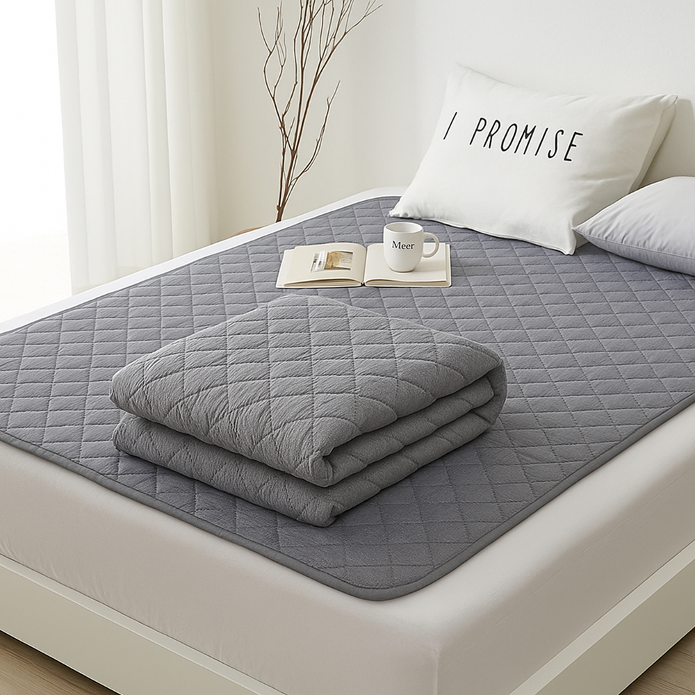 온휴 침대 전기요매트 캠핑전기요 탄소전기요 카본 초극세사 싱글, 100X180cm, 연그레이