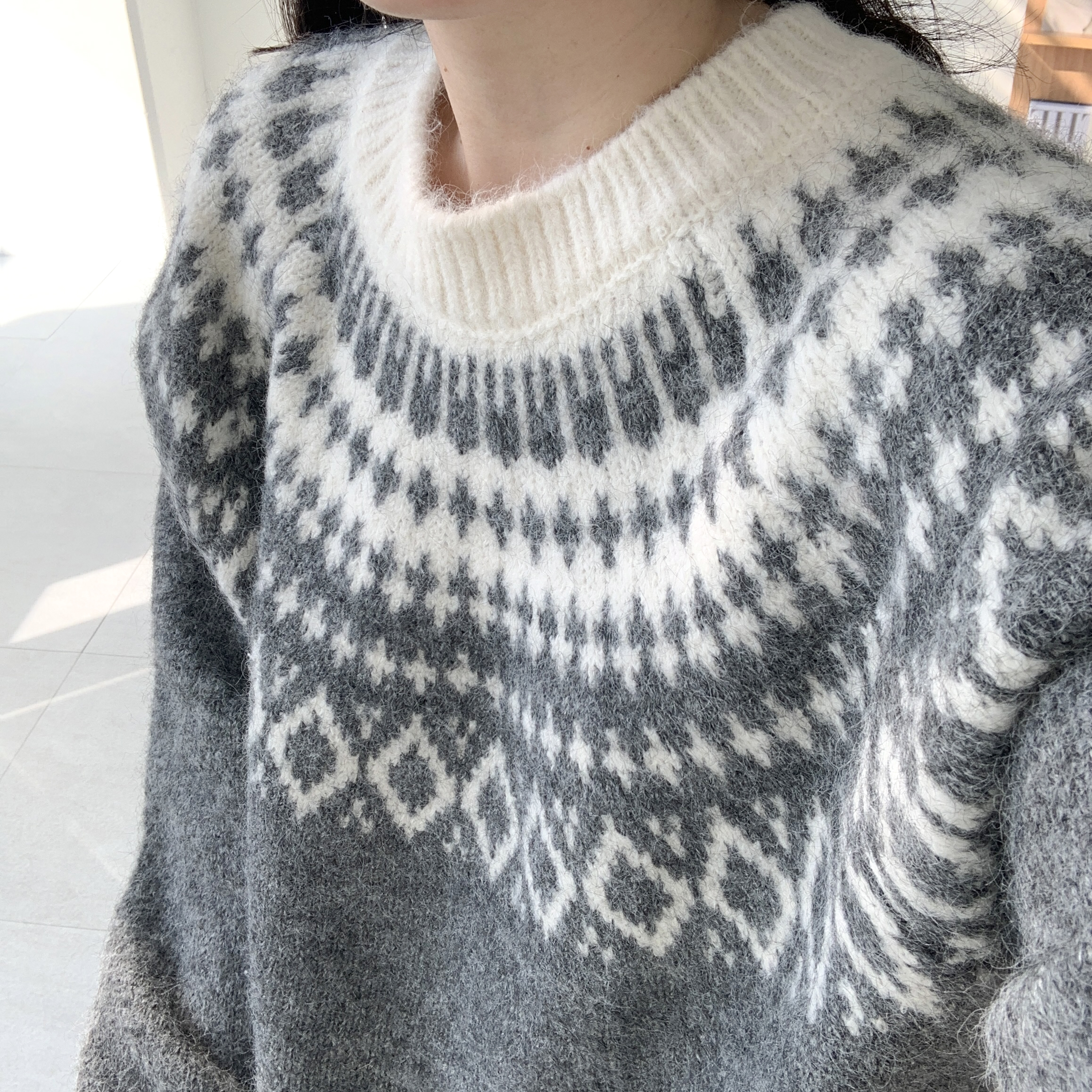 노르딕원피스 겨울니트원피스 77사이즈원피스 - 상세 이미지 4