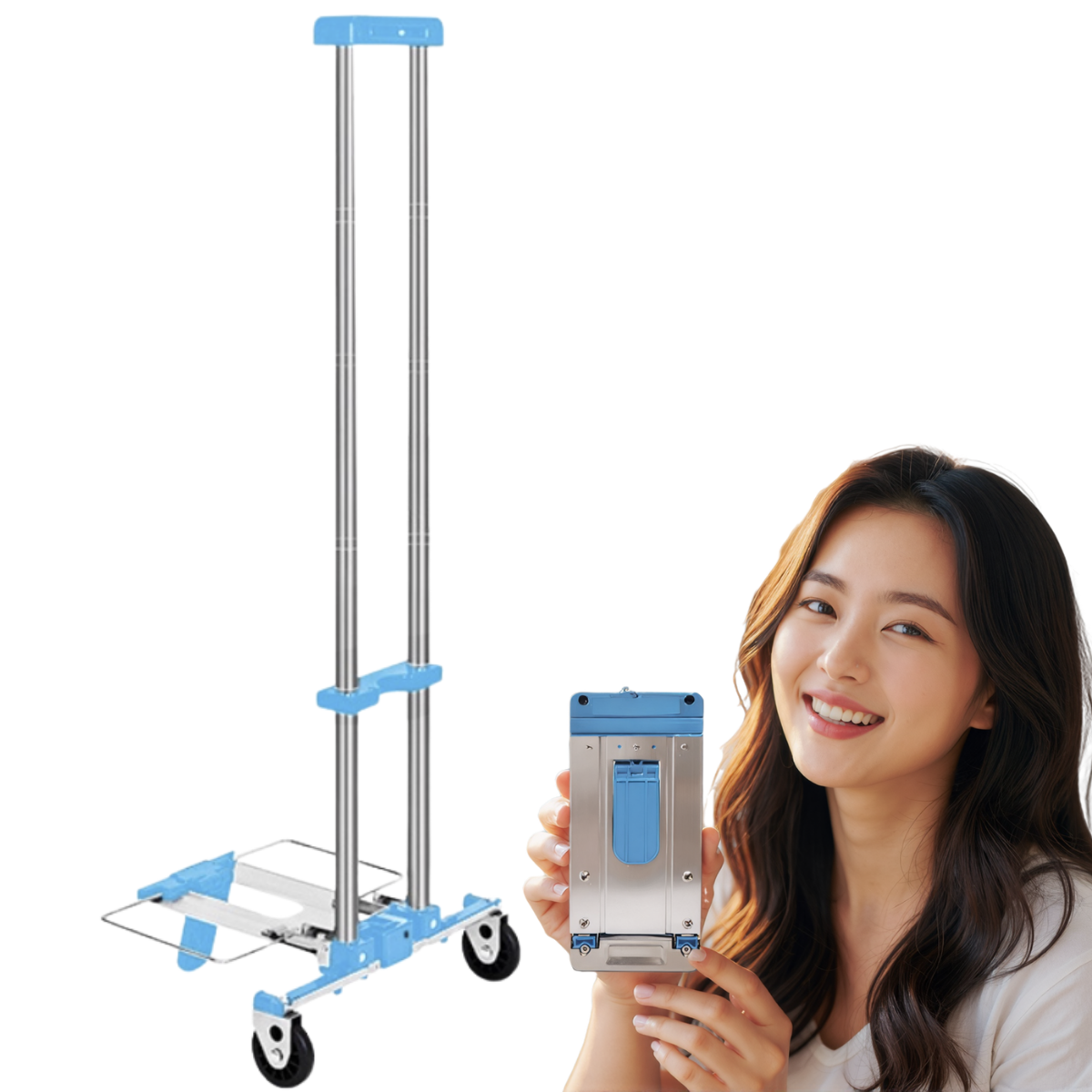 1kg 초경량 휴대용 접이식 쇼핑카트 우리왔다 miniBOXer 핸드카트 캐리어 트롤리