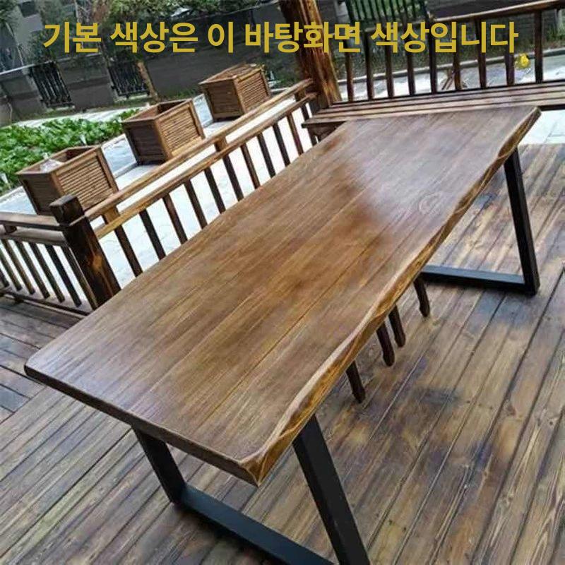 우드슬랩 카페테이블 통원목 식탁 매장회의실 월넛 원목테이블 - 상세 이미지 2