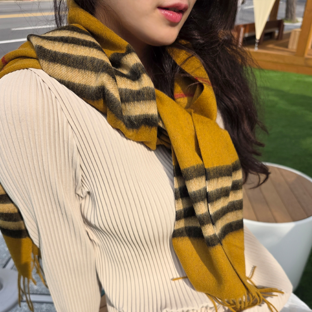 VM04 울 100% 보더 남녀공용 머플러 이미지 6