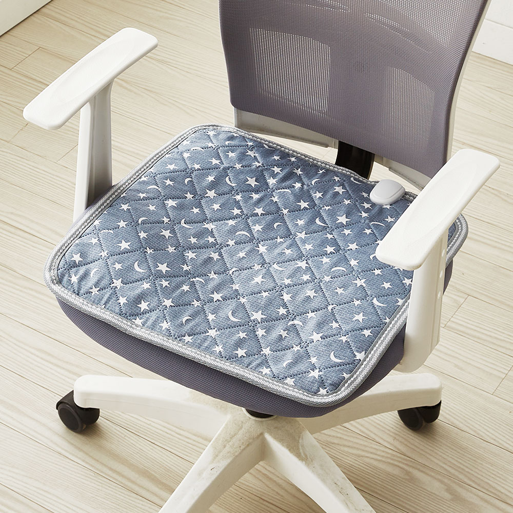 전자파 안심 한일 EMF 전기 방석 사무실 쇼파 매트 온열 1인용, 45x45cm, 네이비