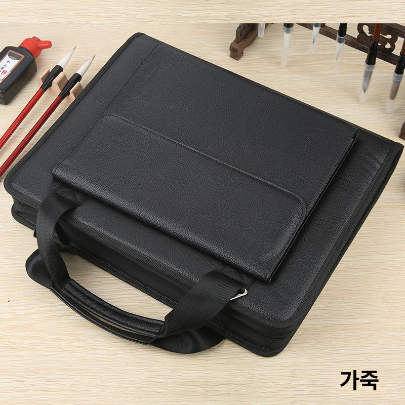 포함 서예가방 문방사우 다기능 1 어깨끈 크로스백 블랙 가죽 스트랩 블랙 가죽 숄더 스트랩 포함 - 상세 이미지 5