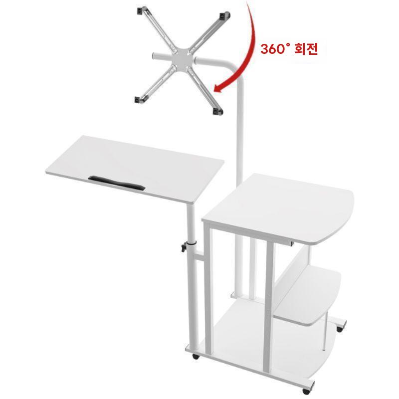 모니터스탠드 모니터암 일체형 컴퓨터 책상 A타입 화이트 - 상세 이미지 3