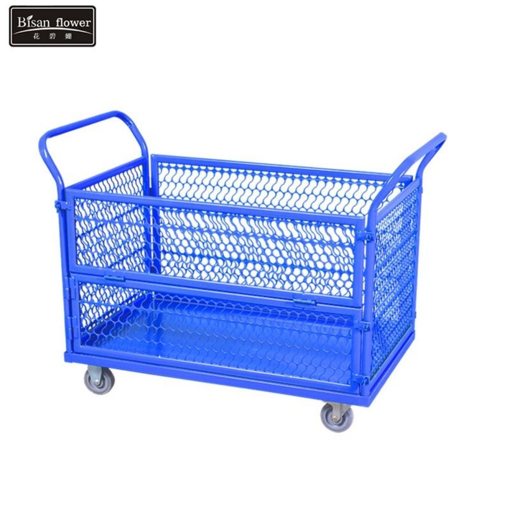 창고펜스대차 120cm 메쉬 물류 수레 롤테이너 마트 운반 택배 3in1 네트 그레이 소형 - 상품 이미지