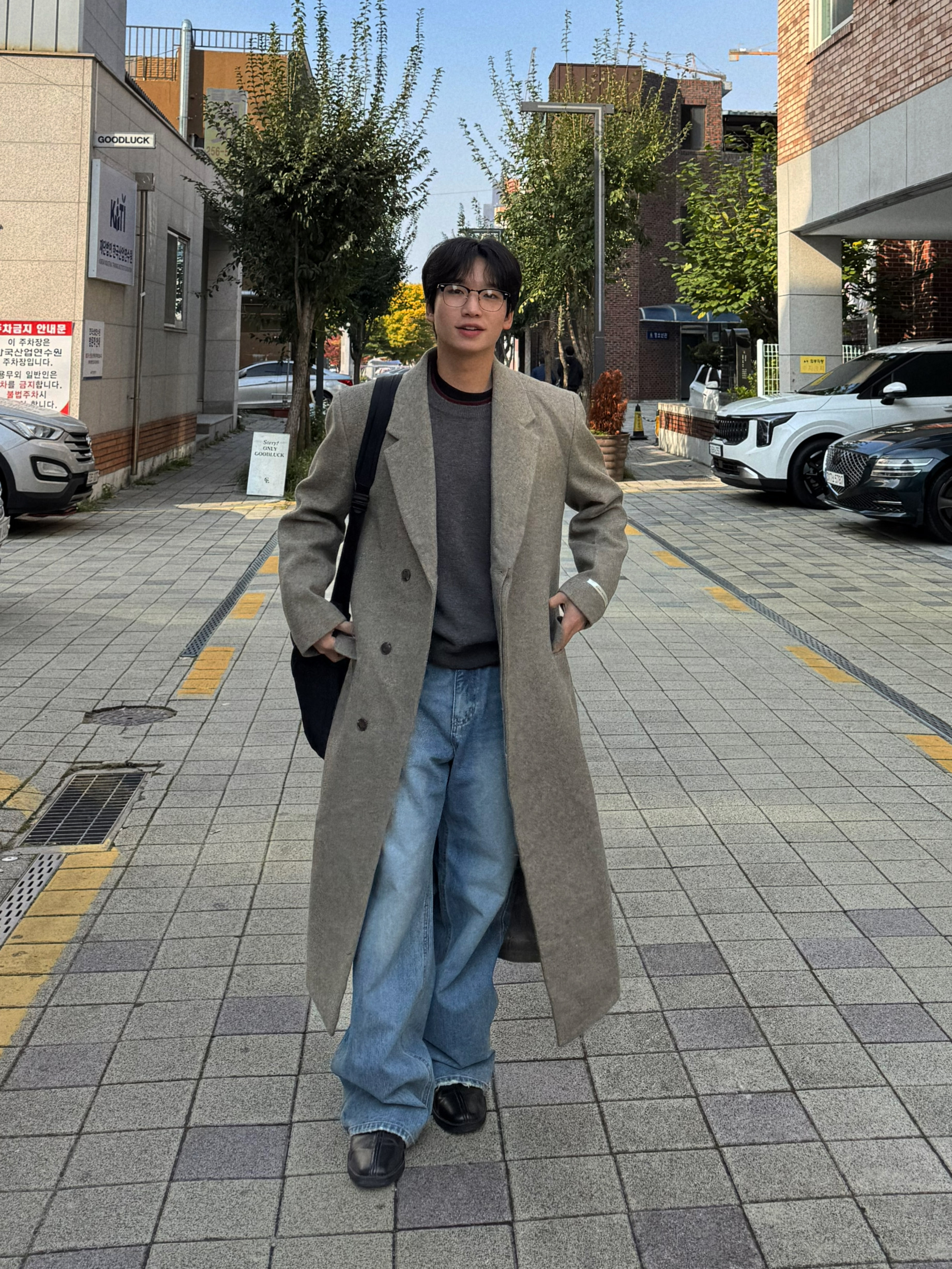 둔 더티 오일 워싱 와이드 데님 팬츠 / 사계절 빈티지 연청 중청 데미지 청바지 - 상세 이미지 3