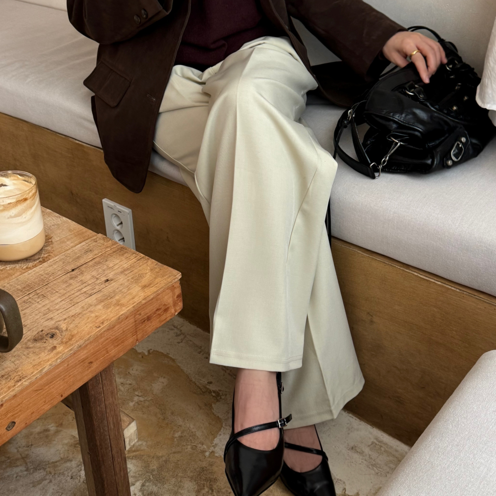 와이드슬랙스 와이드핏 여자 슬랙스 바지 - 상세 이미지 4