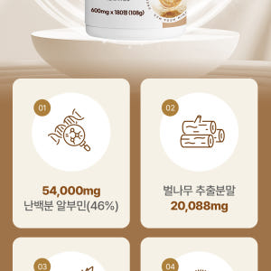 알부민 고함량 12개월분 180정,2개 마시는 알부민 효능 난백 실크 맛있게 먹은 솔직 후기 - 상품 이미지 4