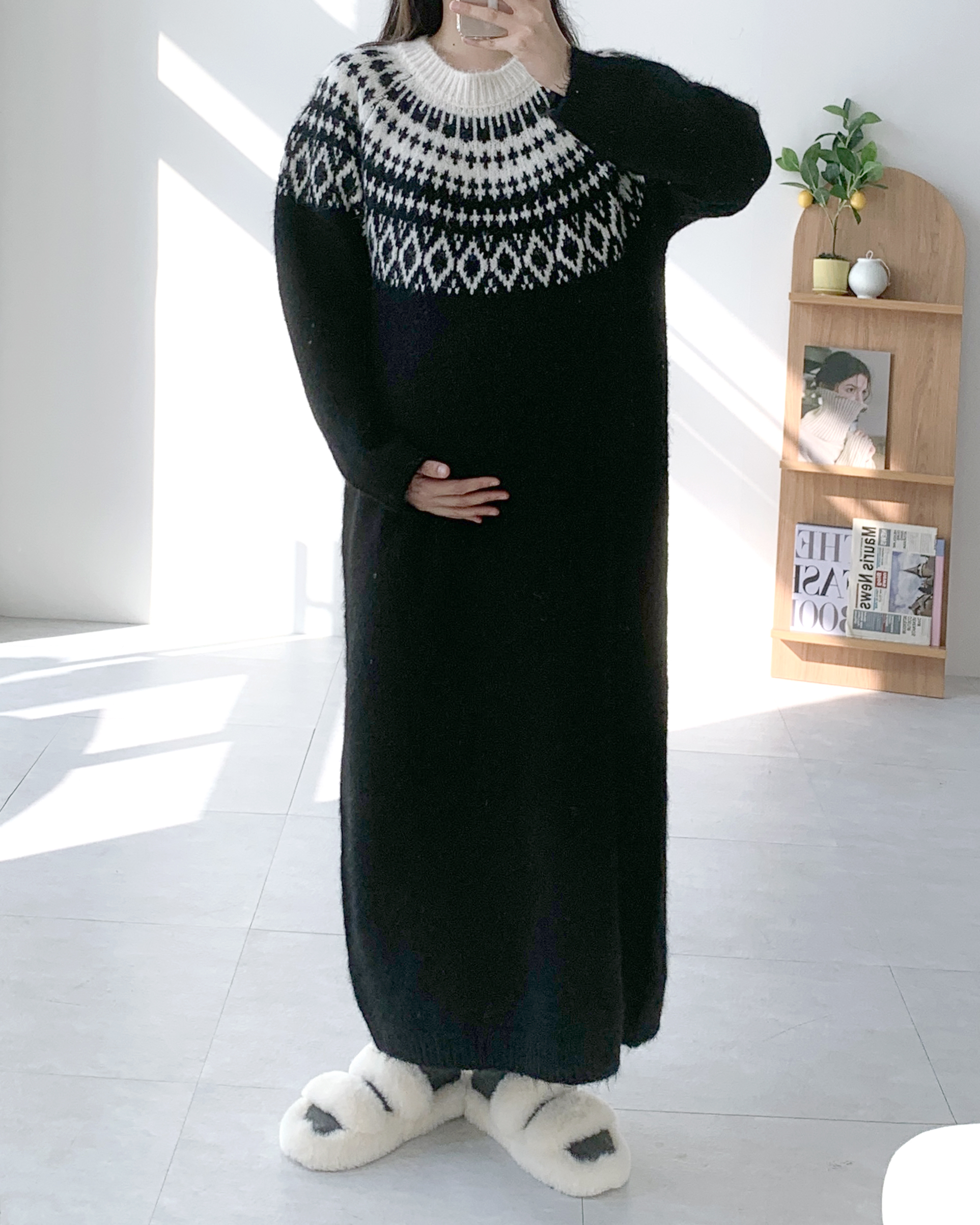 노르딕원피스 겨울니트원피스 77사이즈원피스 이미지 8