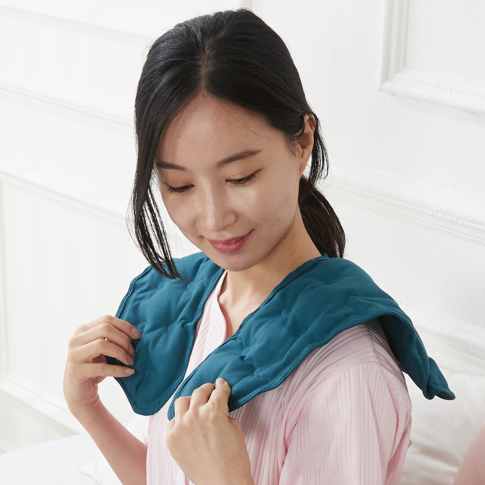 꼼띠아 국산 프리미엄 황토 순면 냉 온 어깨 찜질기 찜질팩 목 등 - 상품 이미지