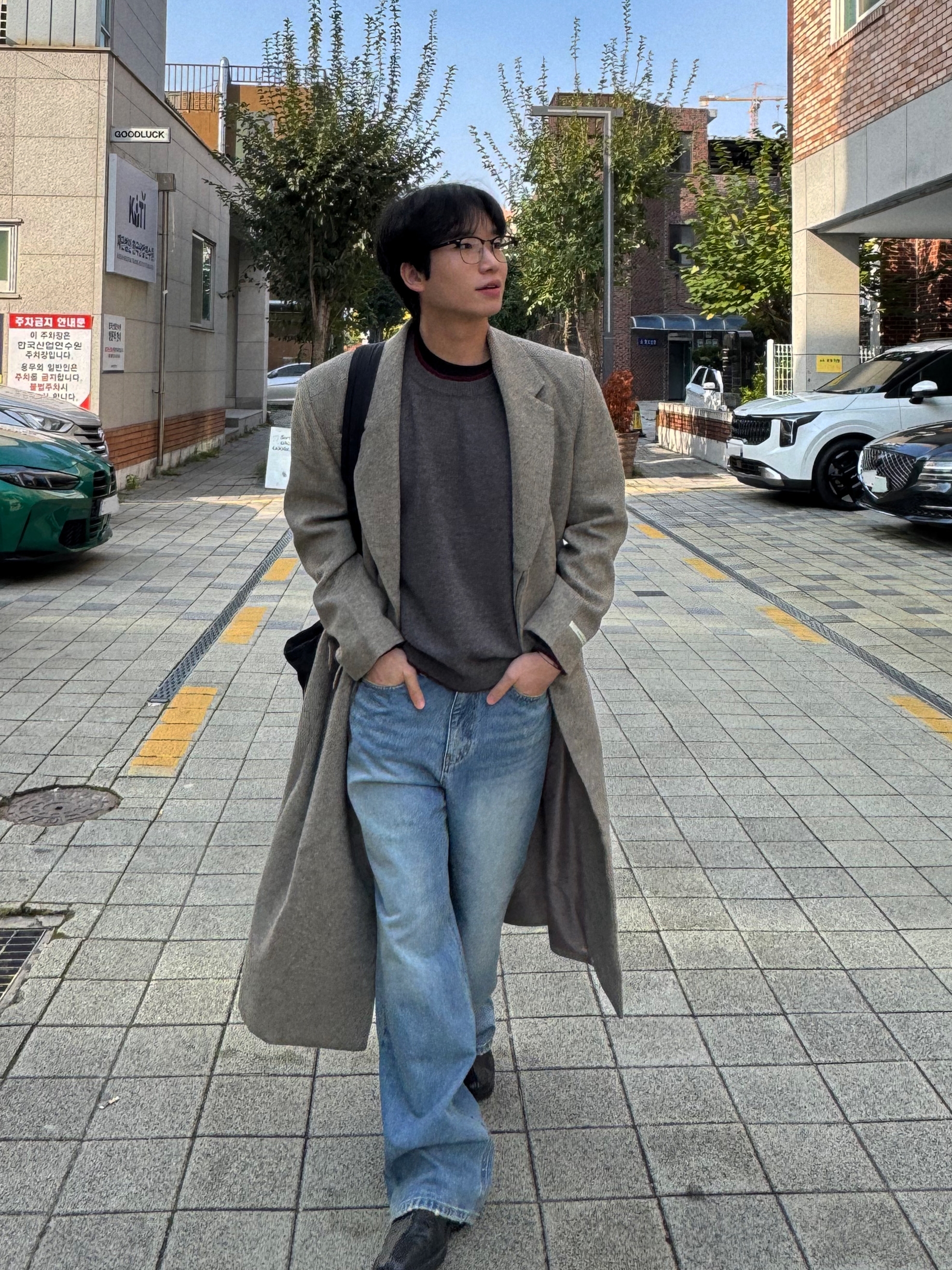 둔 더티 오일 워싱 와이드 데님 팬츠 / 사계절 빈티지 연청 중청 데미지 청바지 - 상세 이미지 2