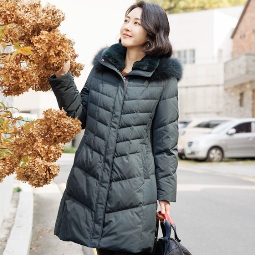 엄마옷 조이마담 J3267 폭스퍼 밍크카라 구스다운 패딩코트 점퍼 중년여성의류 - 메인 이미지